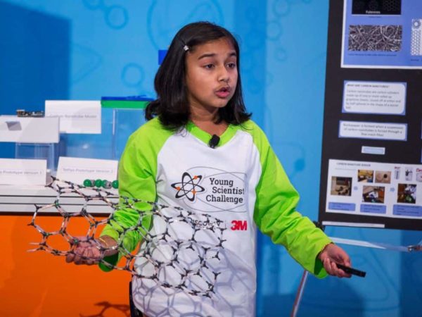 young girl in stem discussing STEM education for everyonefor the Young science challenge