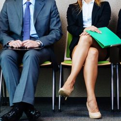 job interviewees sitting in chairs