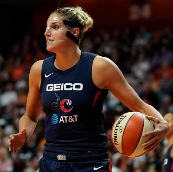 Two-time WNBA MVP Elena Delle Donne wants to help keep young girls in sports. Pictured holding a basketball during a game