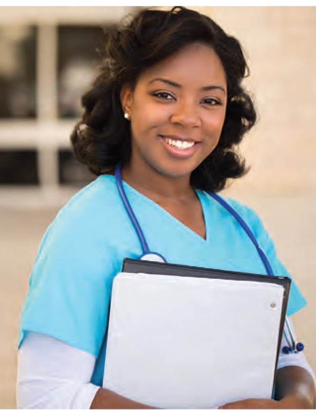 Nurse Practitioner holding clipboard